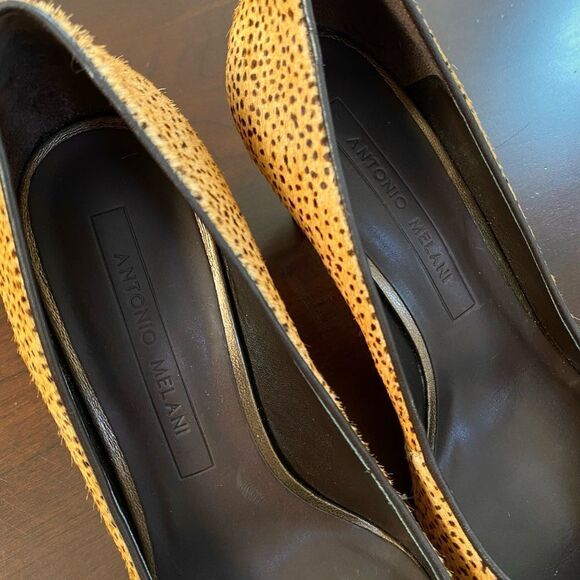 NWOT Antonio Melani Fur Animal Print Pointed Toe Heels, Size 5.5 - Picture 3 of 9